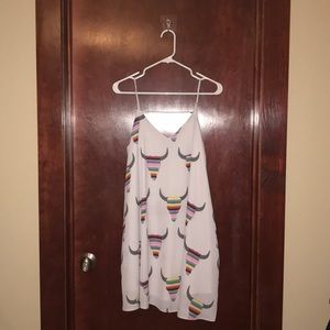 Grey and Multi colored Brahma Bull dress Size S